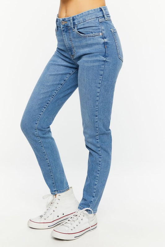 High-Rise Mom Skinny Jeans (Medium Denim)