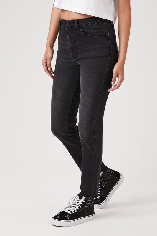 High-Rise Mom Skinny Jeans (Charcol)