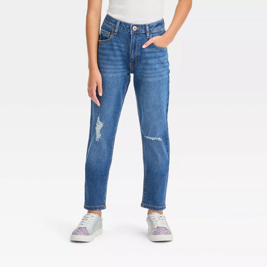 Girls' High-Rise Tapered Cropped Jeans - art class