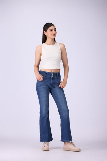 Blind Date Flared jeans with a wide waistband