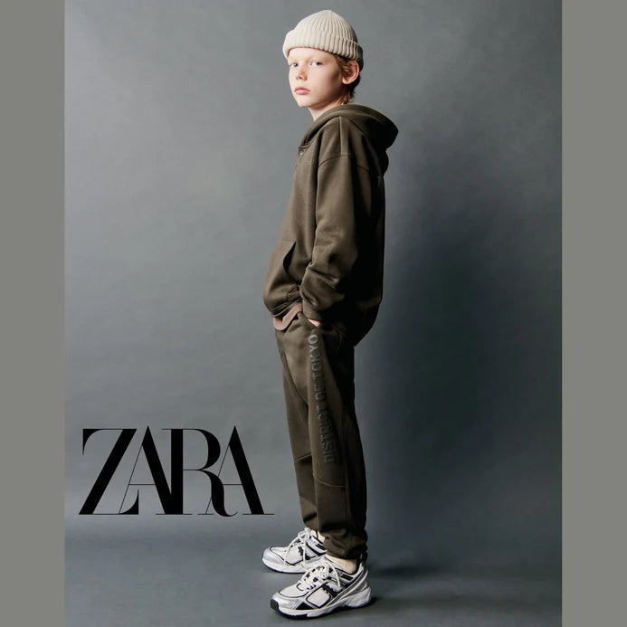 ZR District of Tokyo Style khaki Fleece Hooded Track Suit
