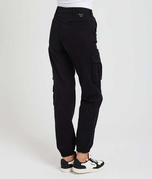 EILEEN CARGO PANTS, RETRO JEANS - BLACK