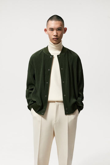 PLEATED AVIATOR JACKET ZR (GREEN) 01