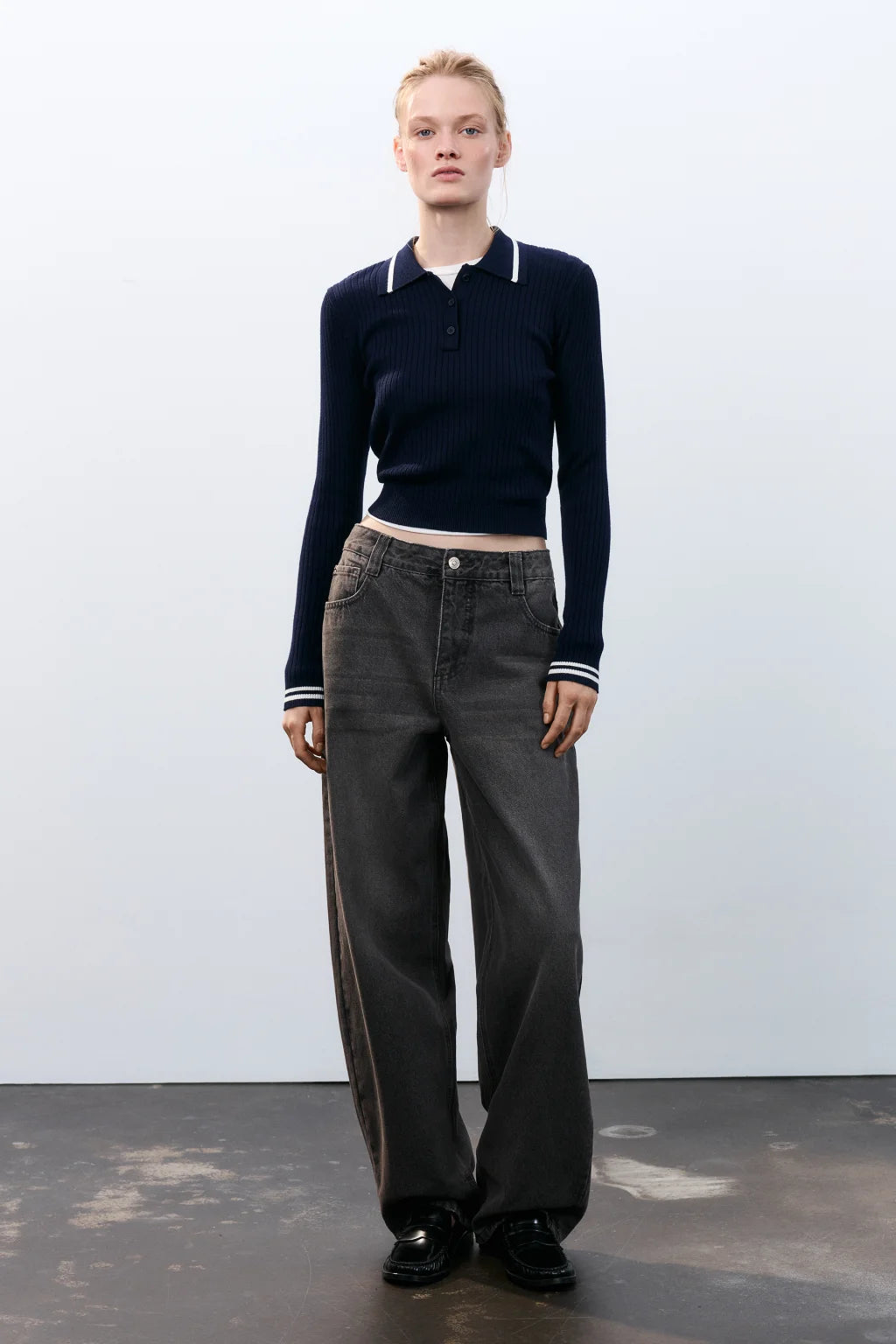 Befree - Charcol Wide Leg Jeans -01039