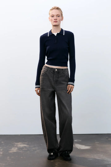 Befree - Charcol Wide Leg Jeans -01039