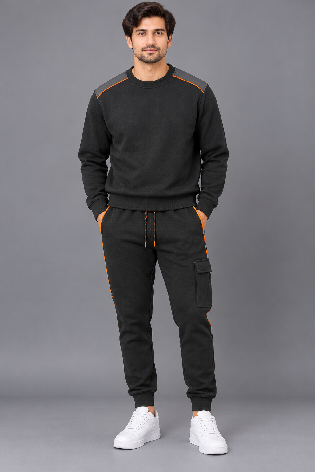 Men’s Contrast Panel Sweatshirt Set