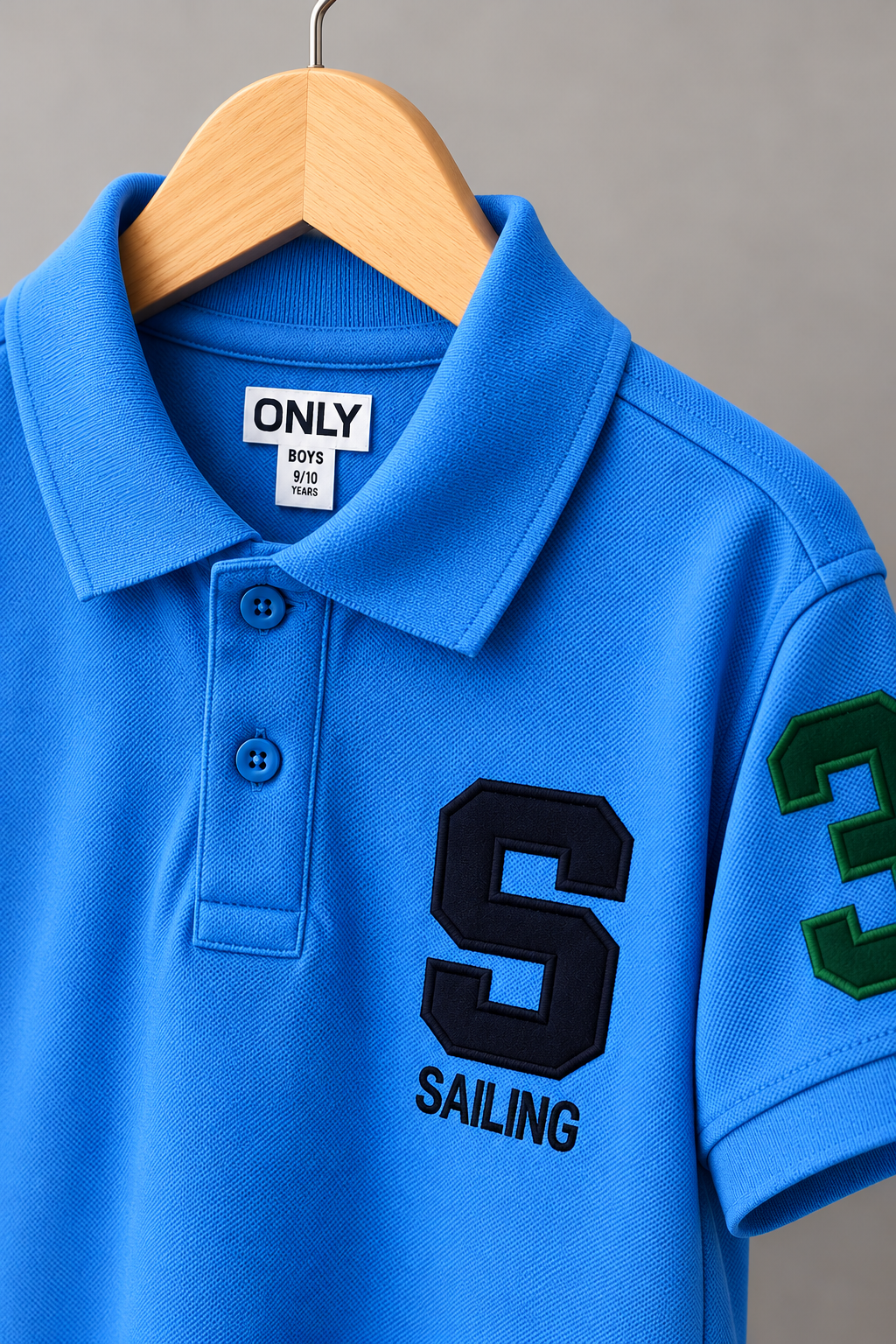 Boys Classic Blue Graphic Polo Shirt