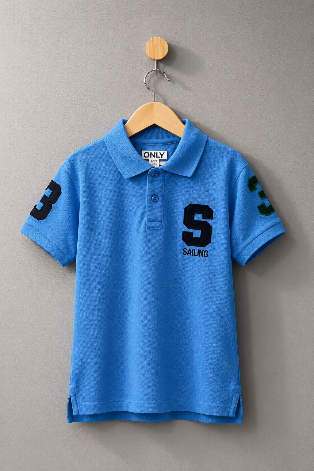 Boys Classic Blue Graphic Polo Shirt
