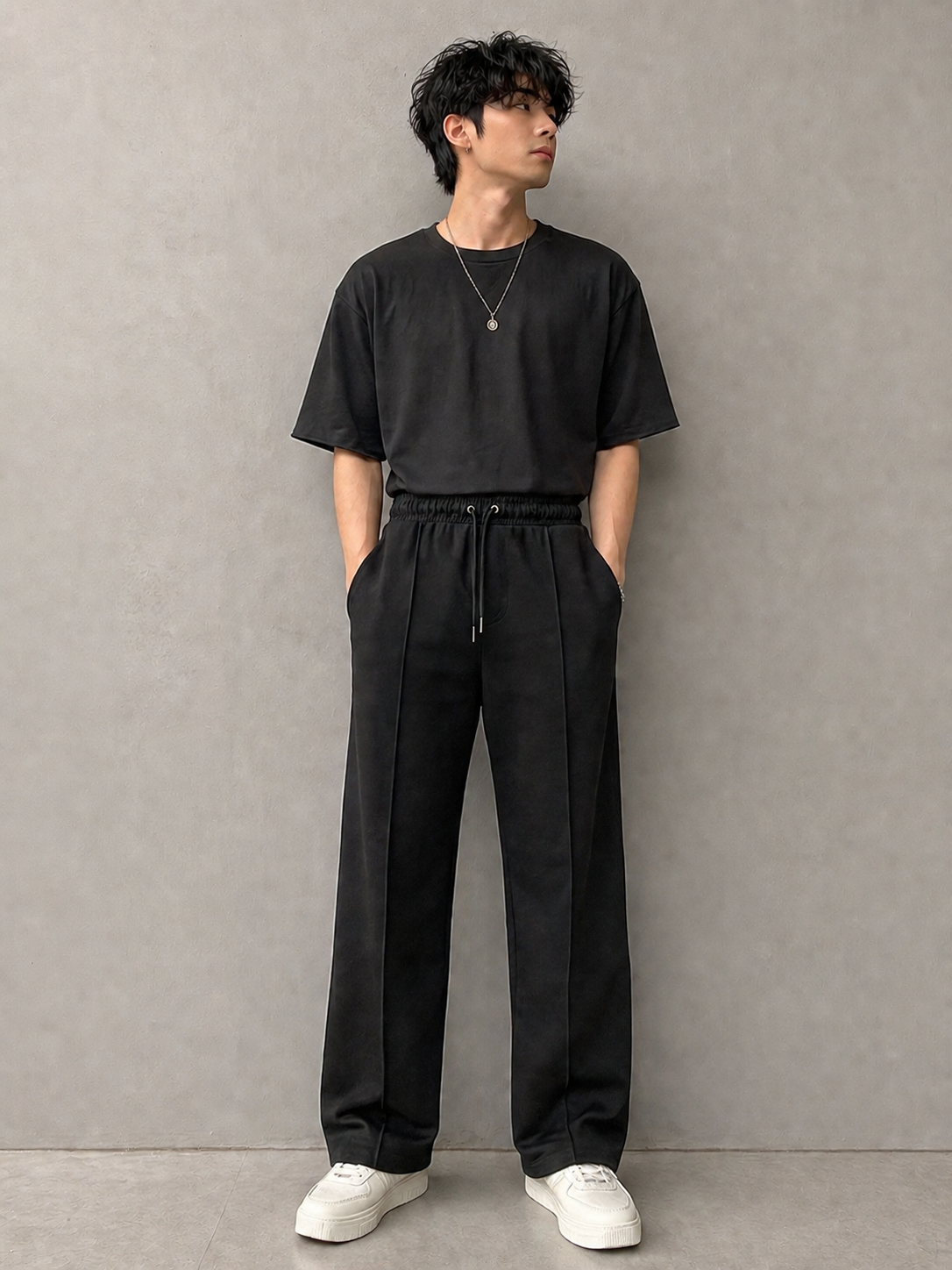 Men Trouser Black Single Stitch p&b