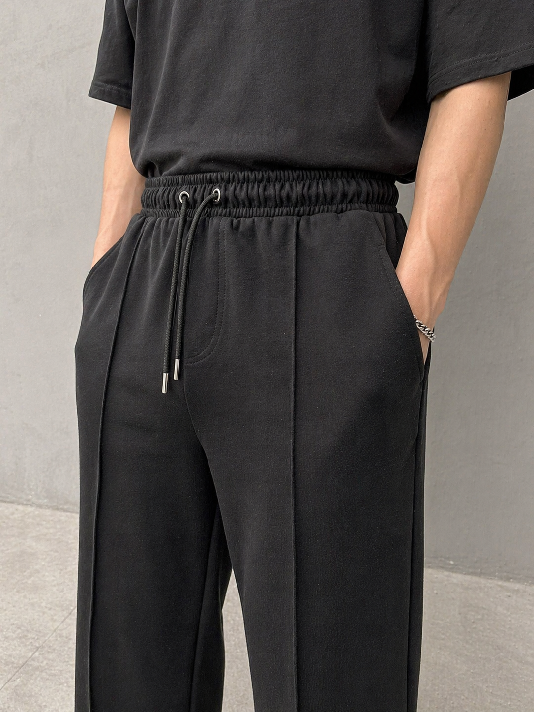 Men Trouser Black Single Stitch p&b