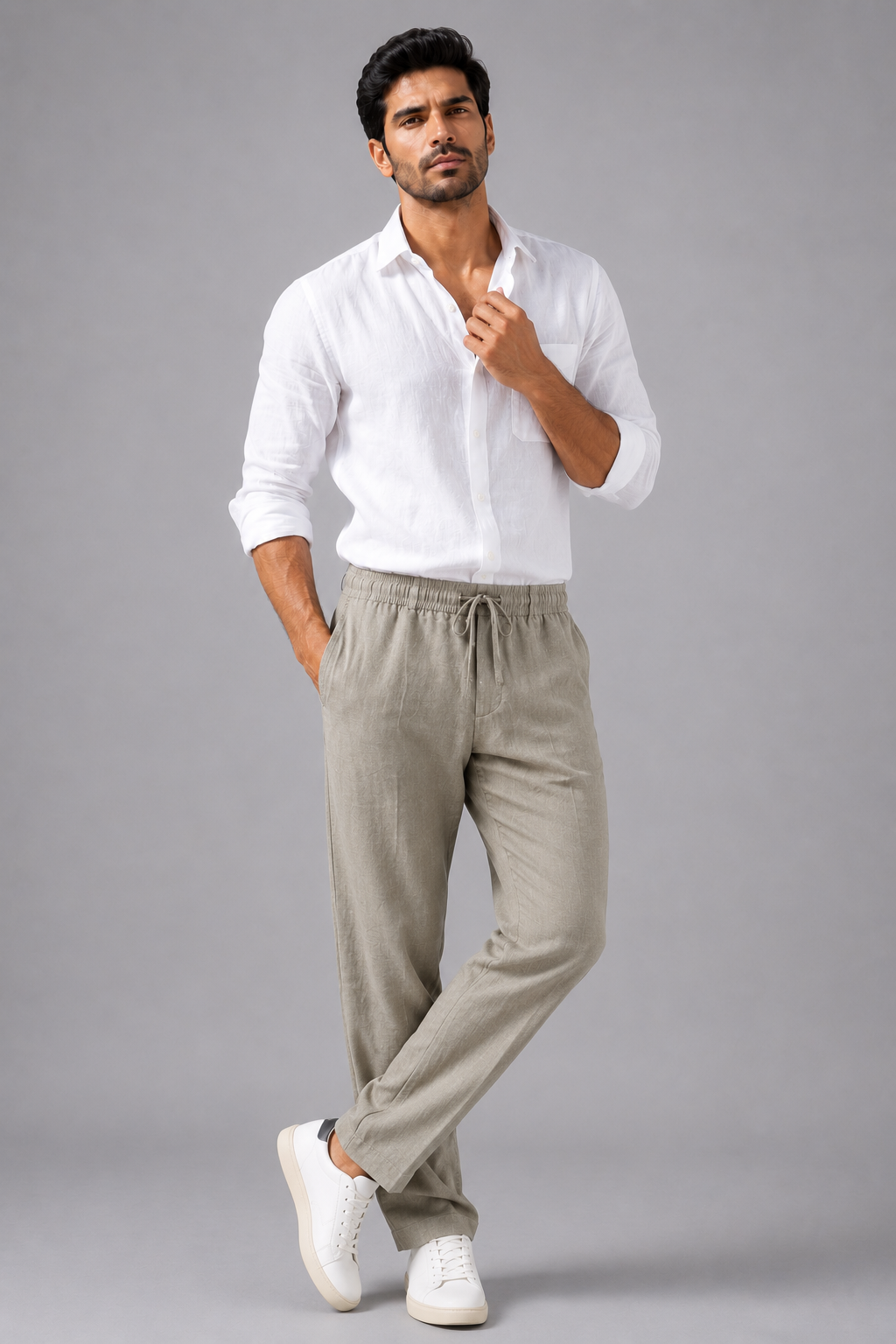 Classic Beige  Linen Trousers