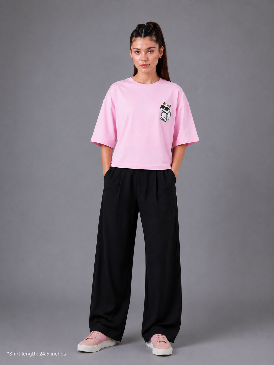 Pink Paws Drop Shoulder