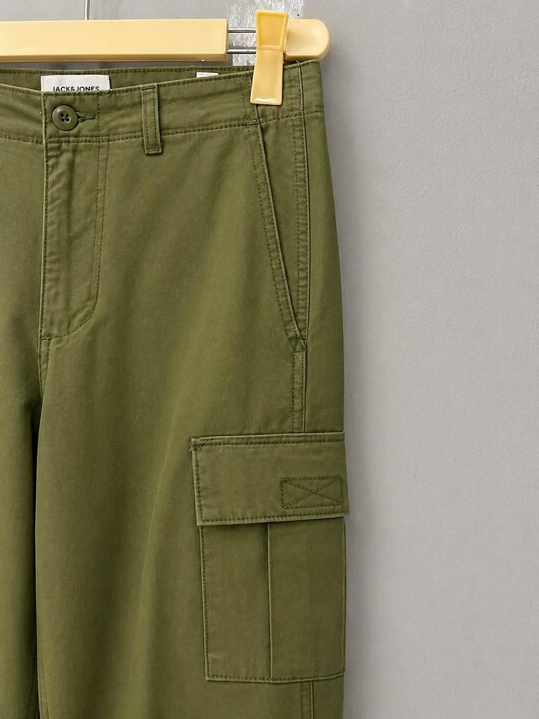 Olive Green non-stretch Cargo Pant J&J