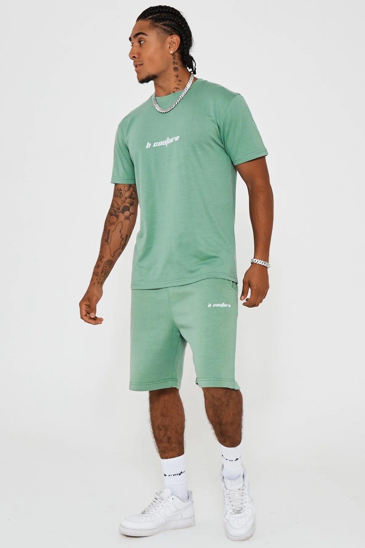 Finchley Road Fleece Short Set - Green