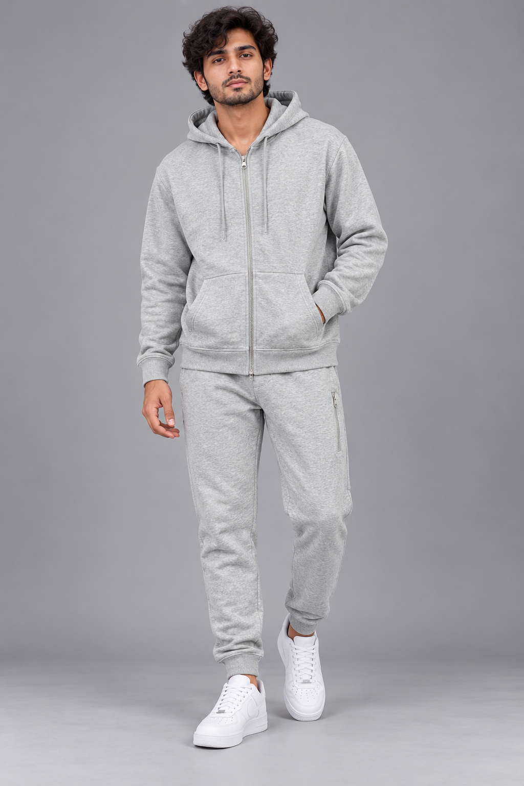 Grey Zip-Up Tracksuit