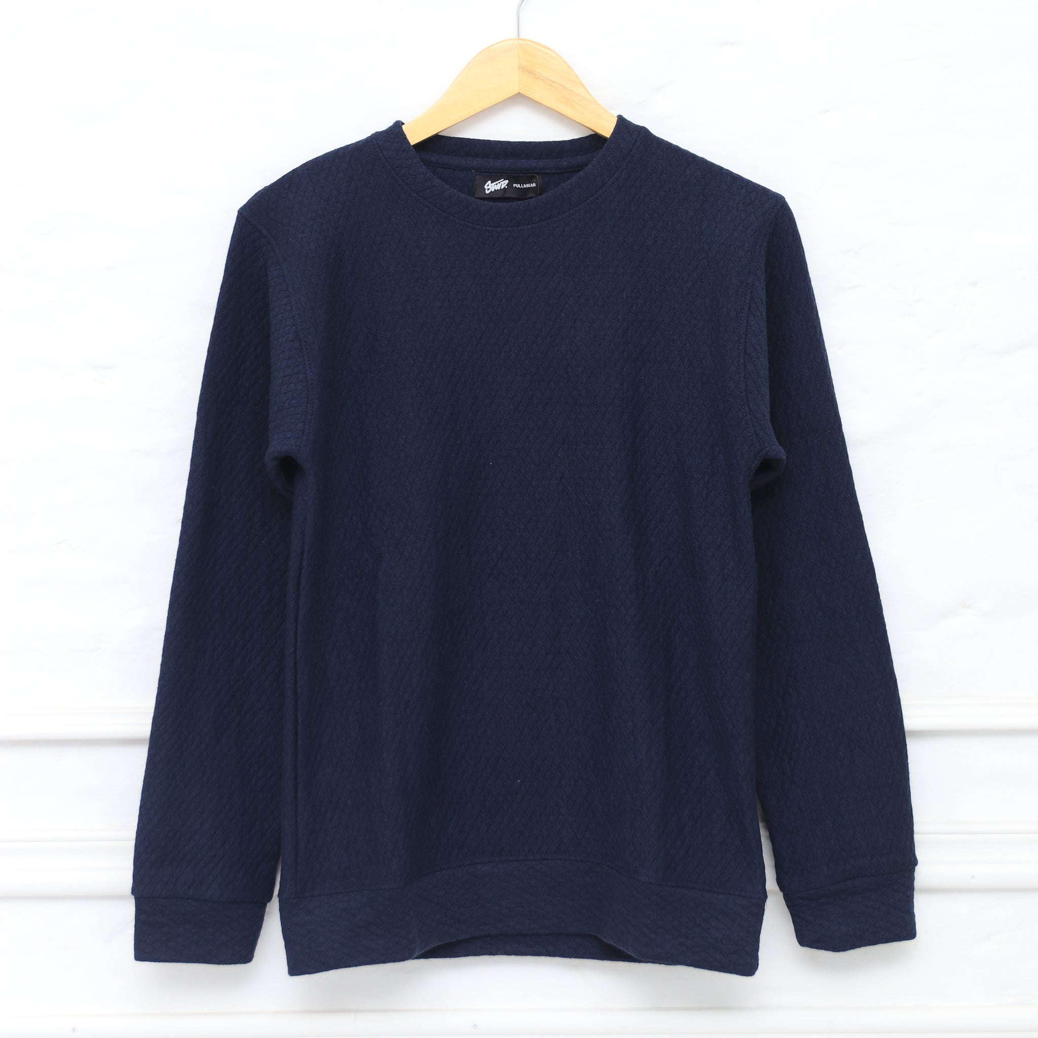 Men Textured Sweat Shirt 054 (Navy Blue)