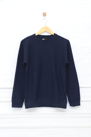 Men Textured Sweat Shirt 054 (Navy Blue)