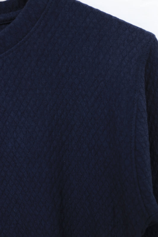 Men Textured Sweat Shirt 054 (Navy Blue)