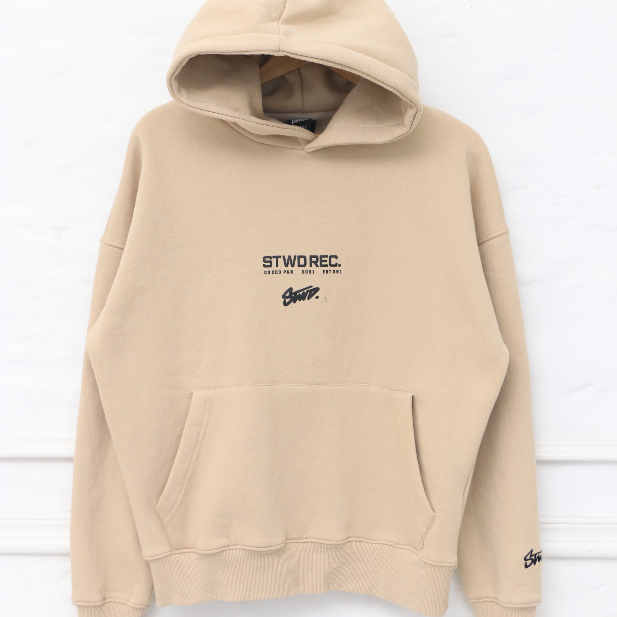 Pull&Bear STWD hoodie in Beige