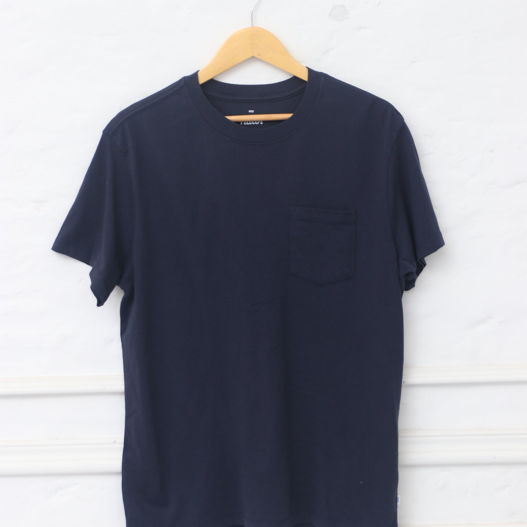 Everyday Crew Neck Basic T-Shirt Navy Pocket 020