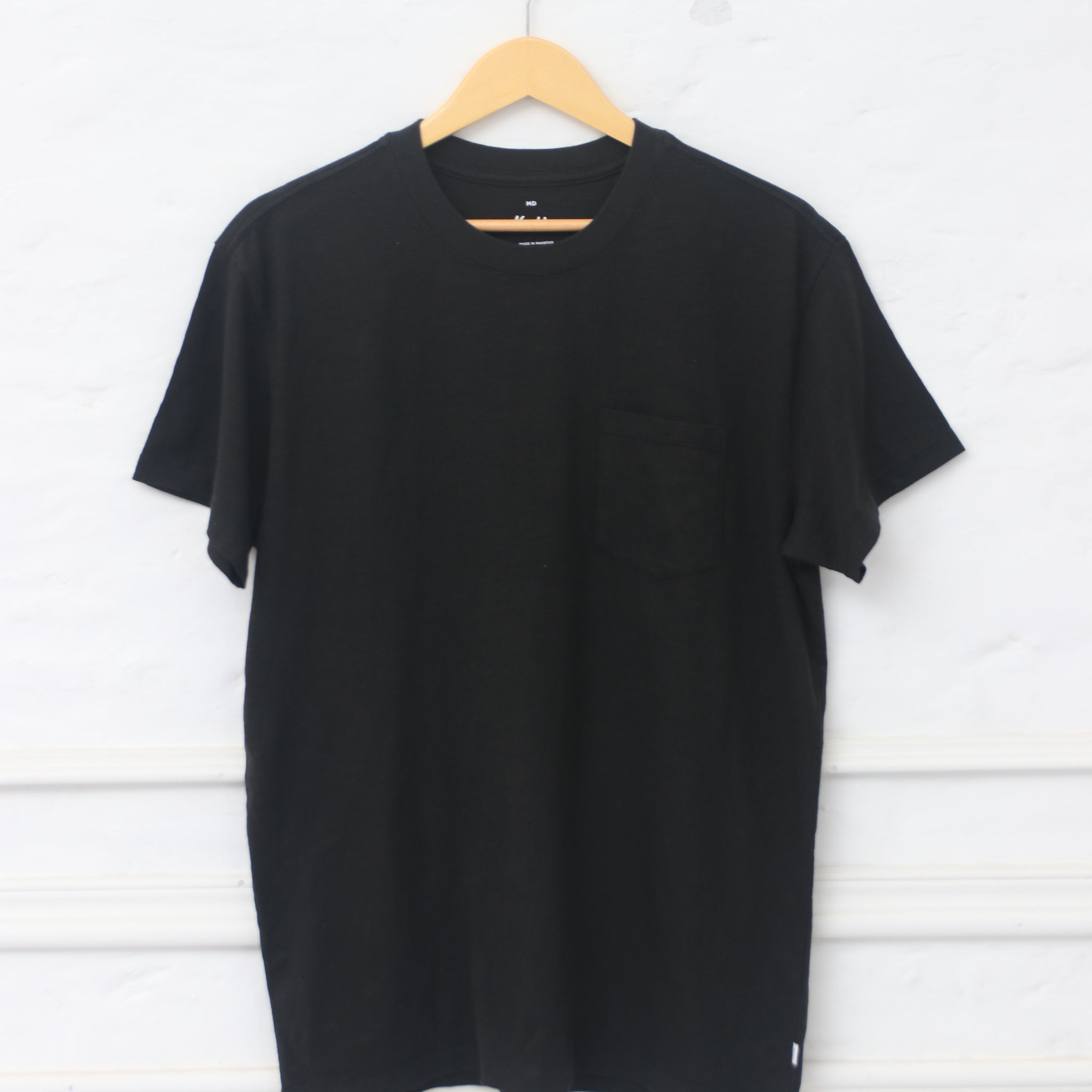 Everyday Crew Neck Basic T-Shirt Black Pocket 021