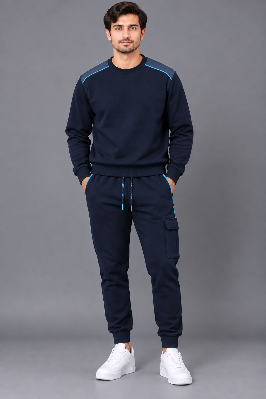 Men’s Contrast Panel Sweatshirt Set