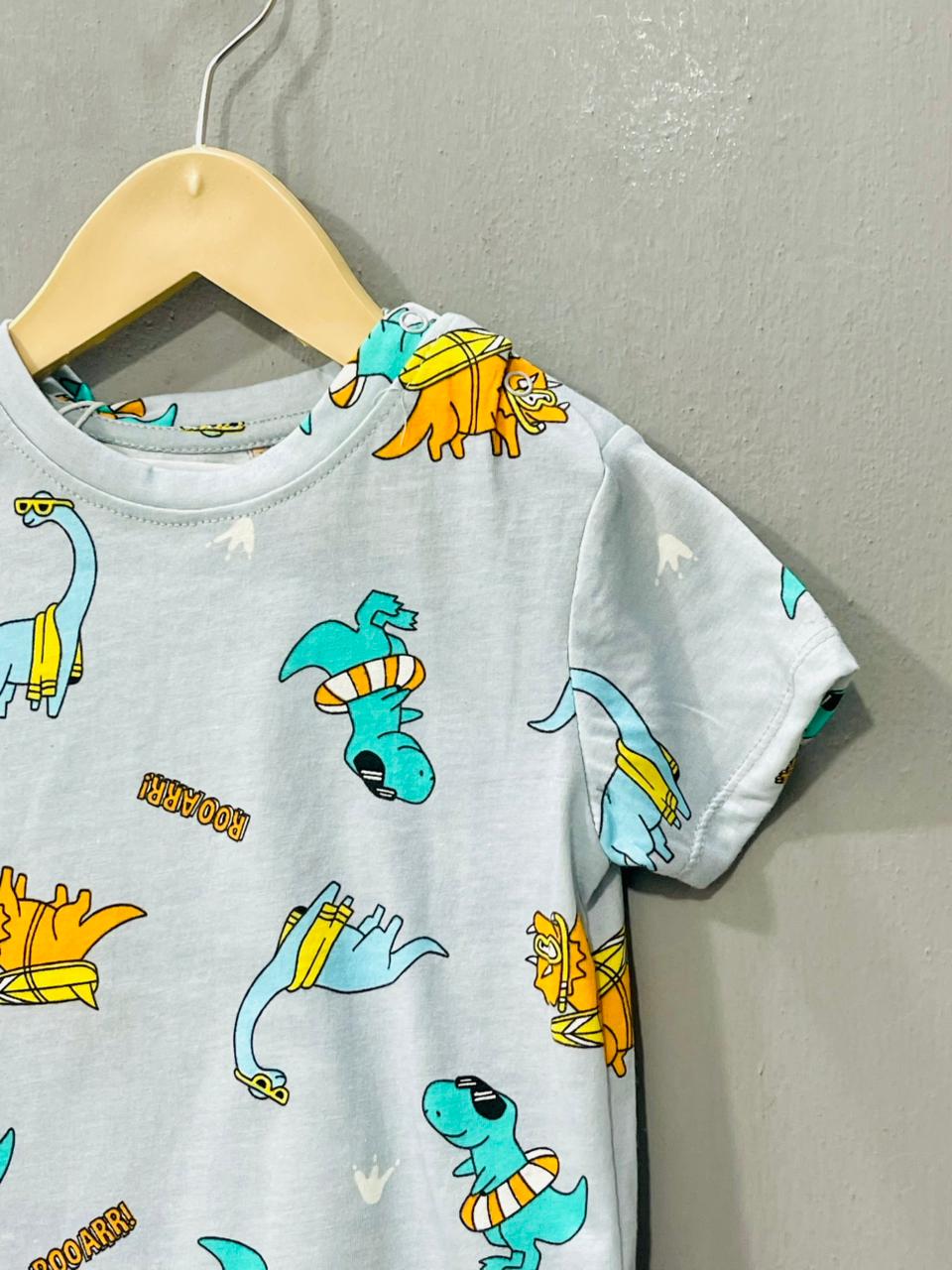 Aqua Dino Print Co-ord Set