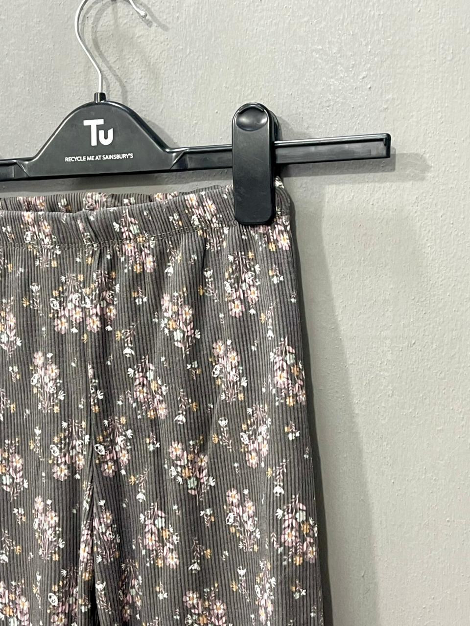 Charcoal Floral print Girls Co-ord Sets