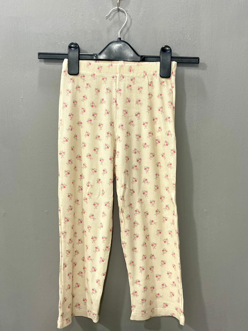 Cream with pink rose Girls Co-ord set