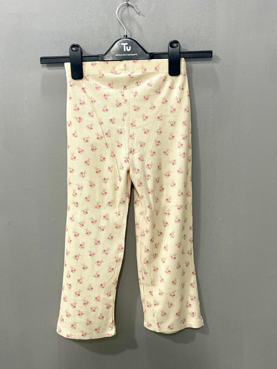 Cream with pink rose Girls Co-ord set
