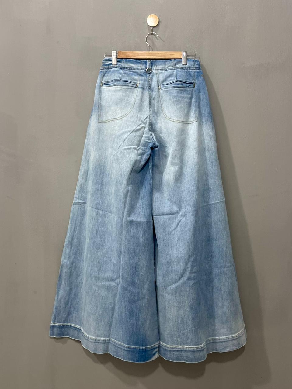 Light Wash Denim Women Pant Plazo