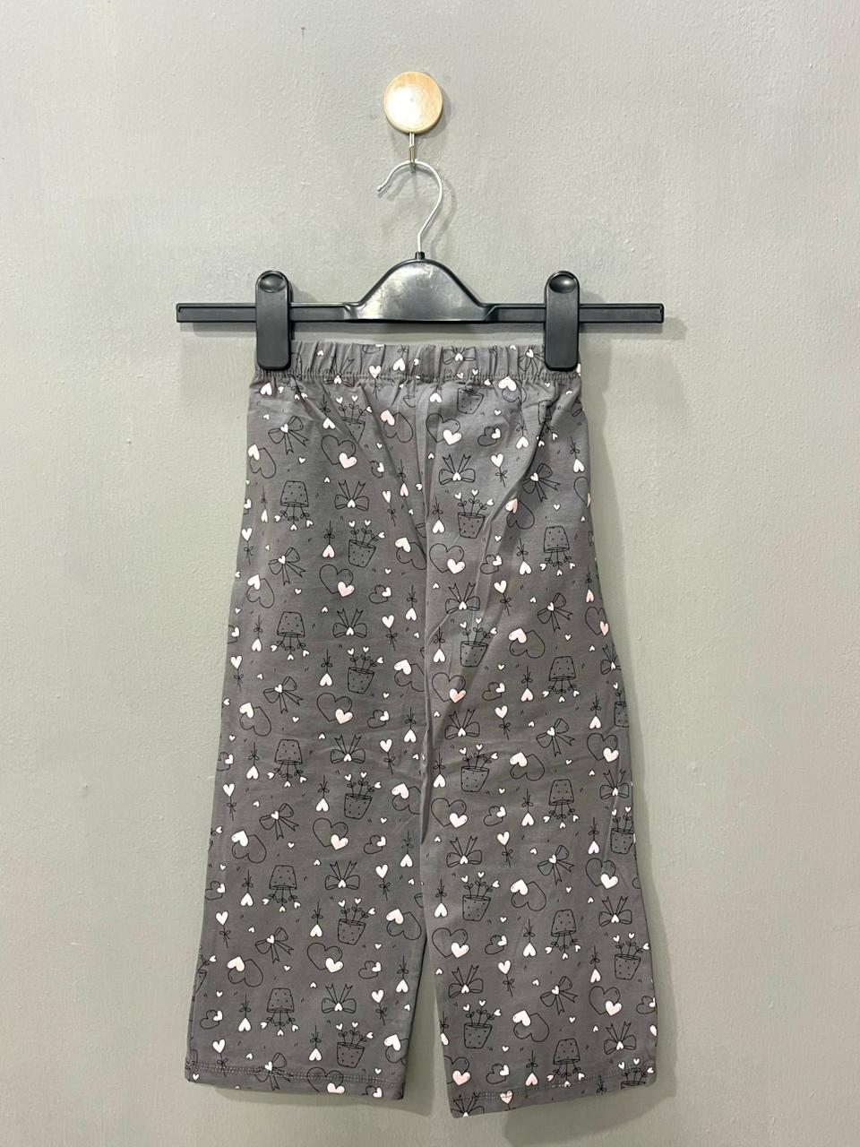 Grey with pink heart Girls Co-ord Set