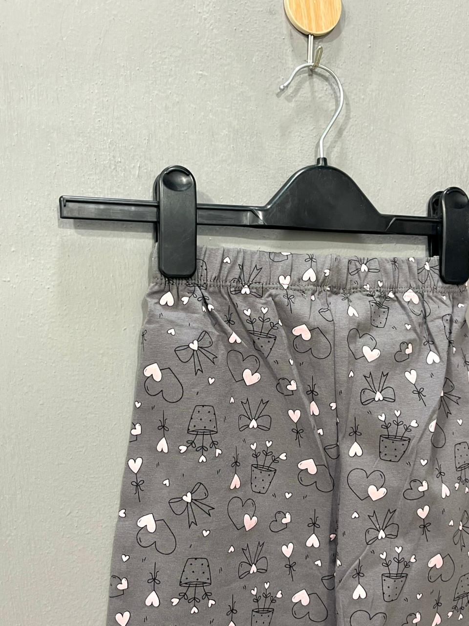 Grey with pink heart Girls Co-ord Set