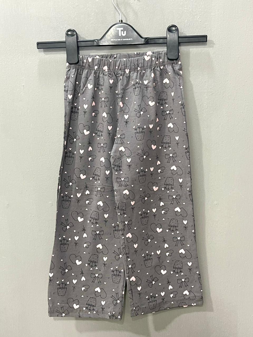 Grey with pink heart Girls Co-ord Set