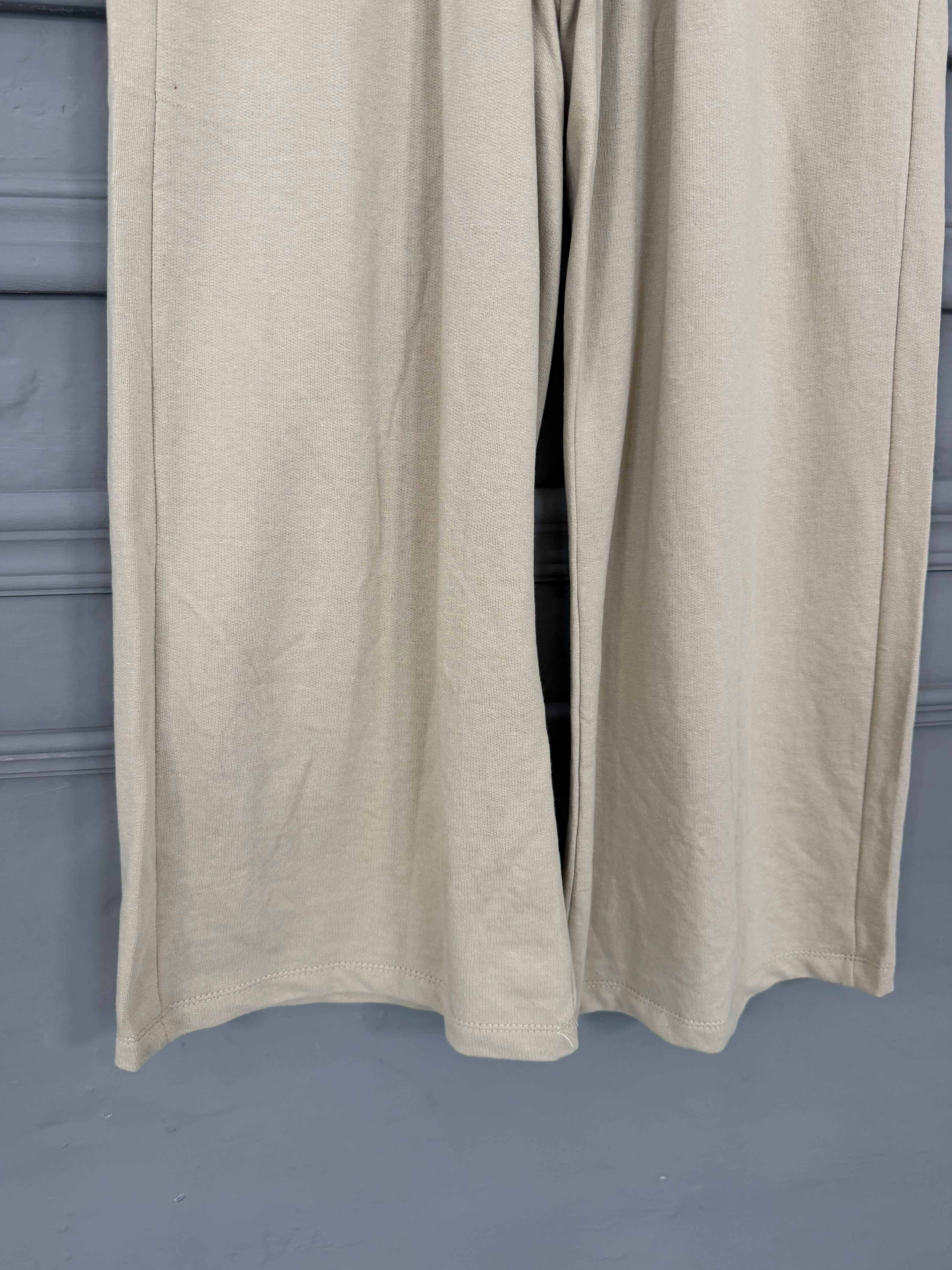 Beige Wide-Leg Women Trousers