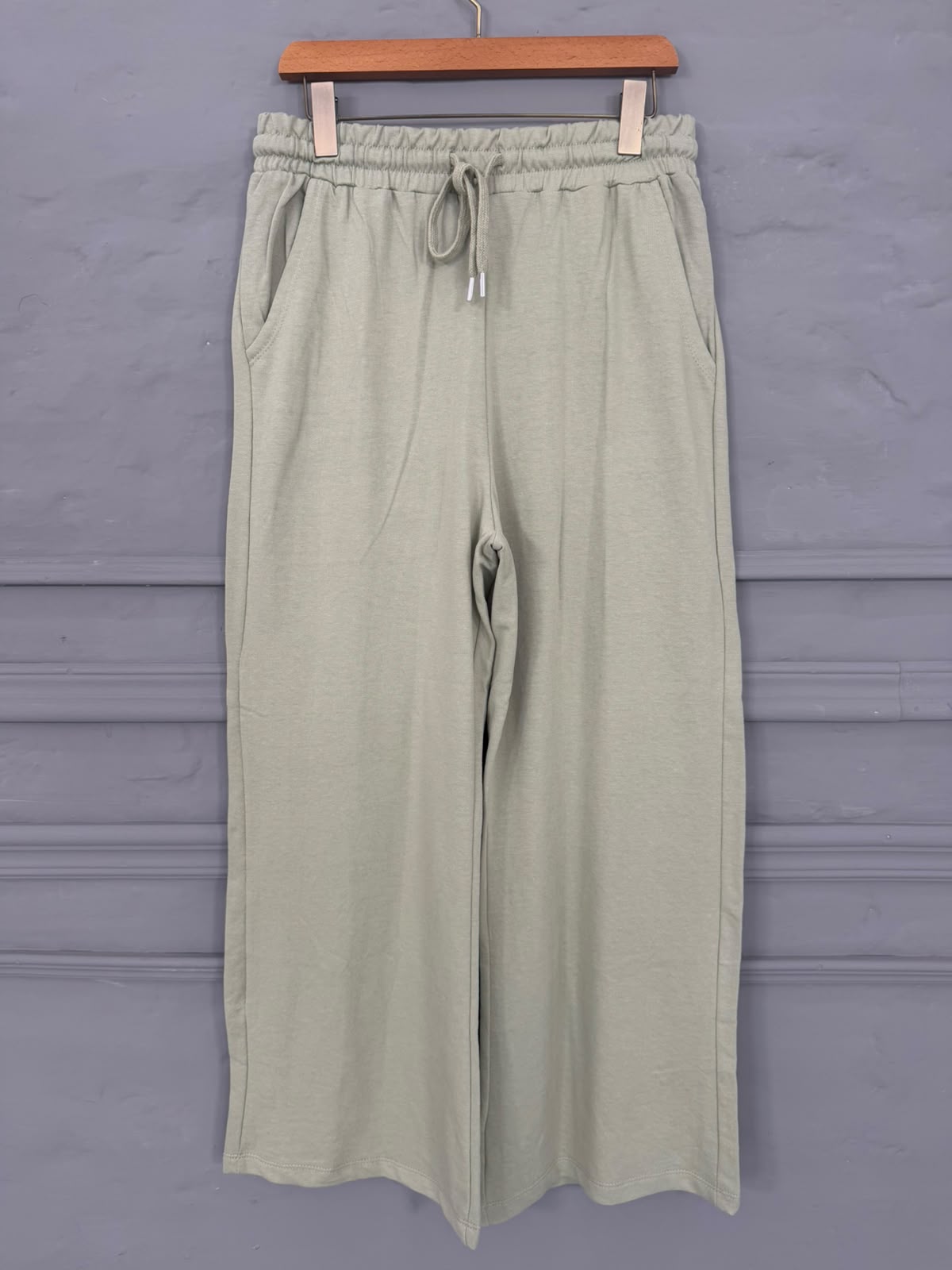 Sage Green Relaxed-Fit Women Trousers