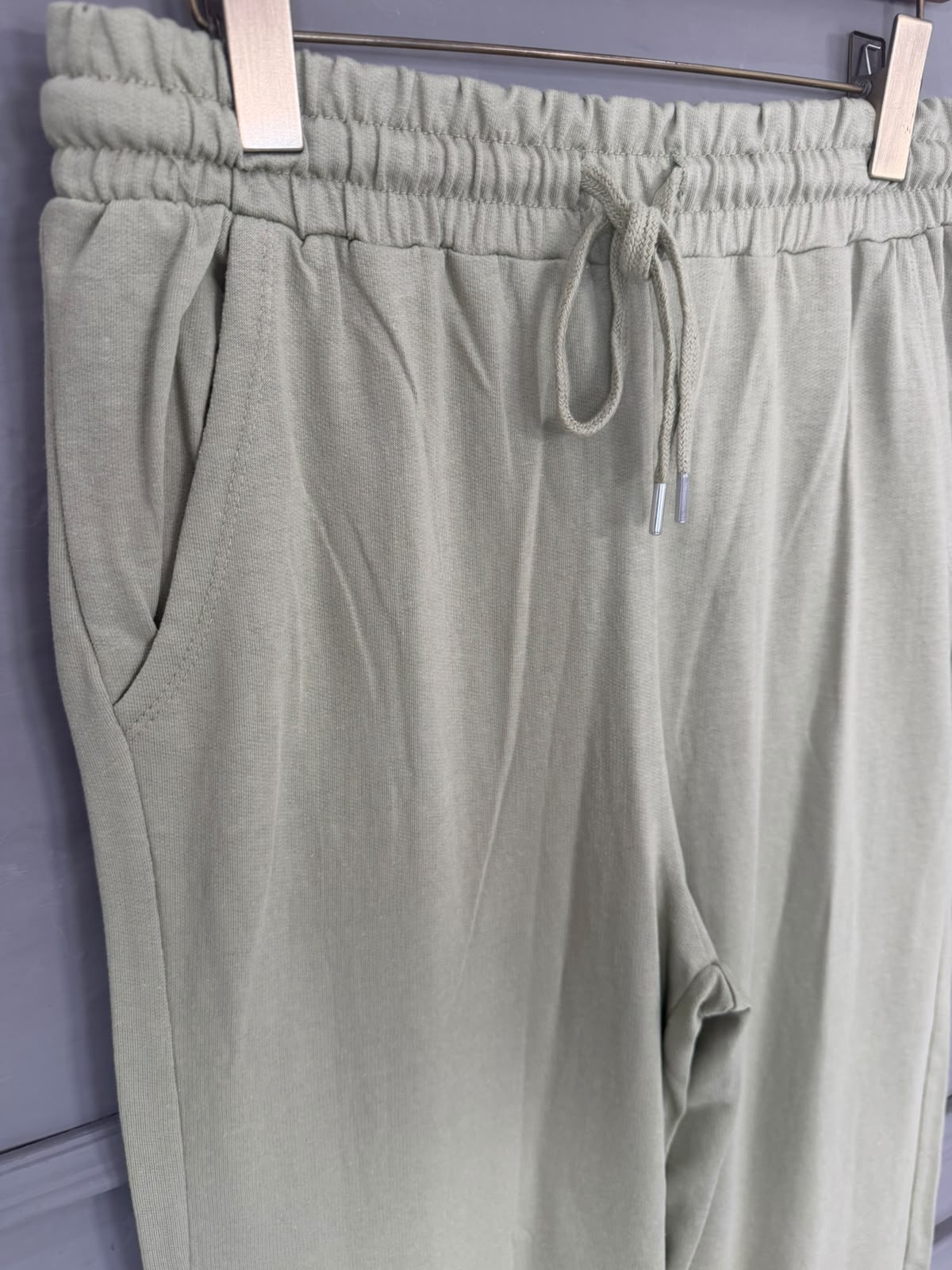 Sage Green Relaxed-Fit Women Trousers