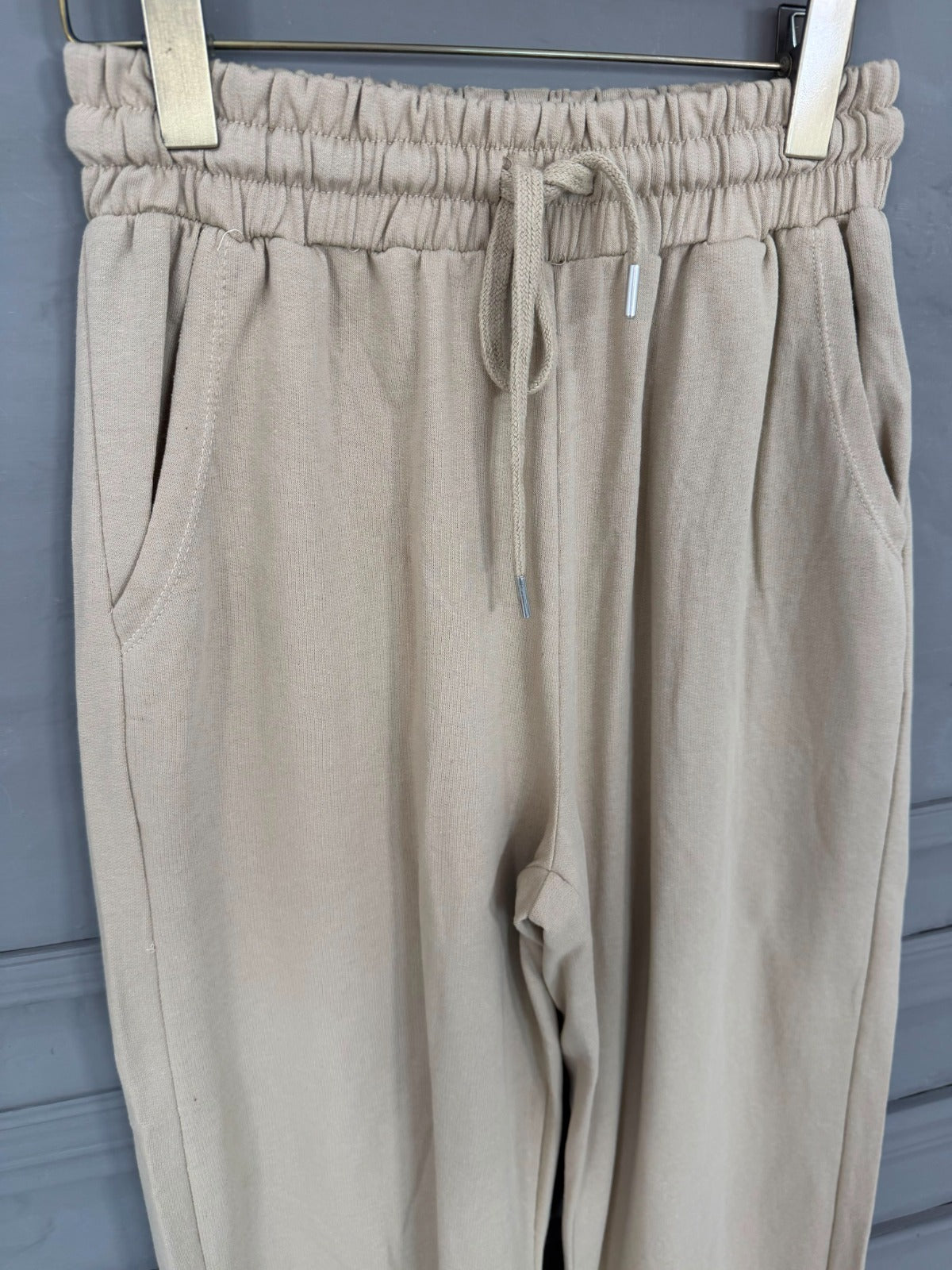 Beige Wide-Leg Women Trousers