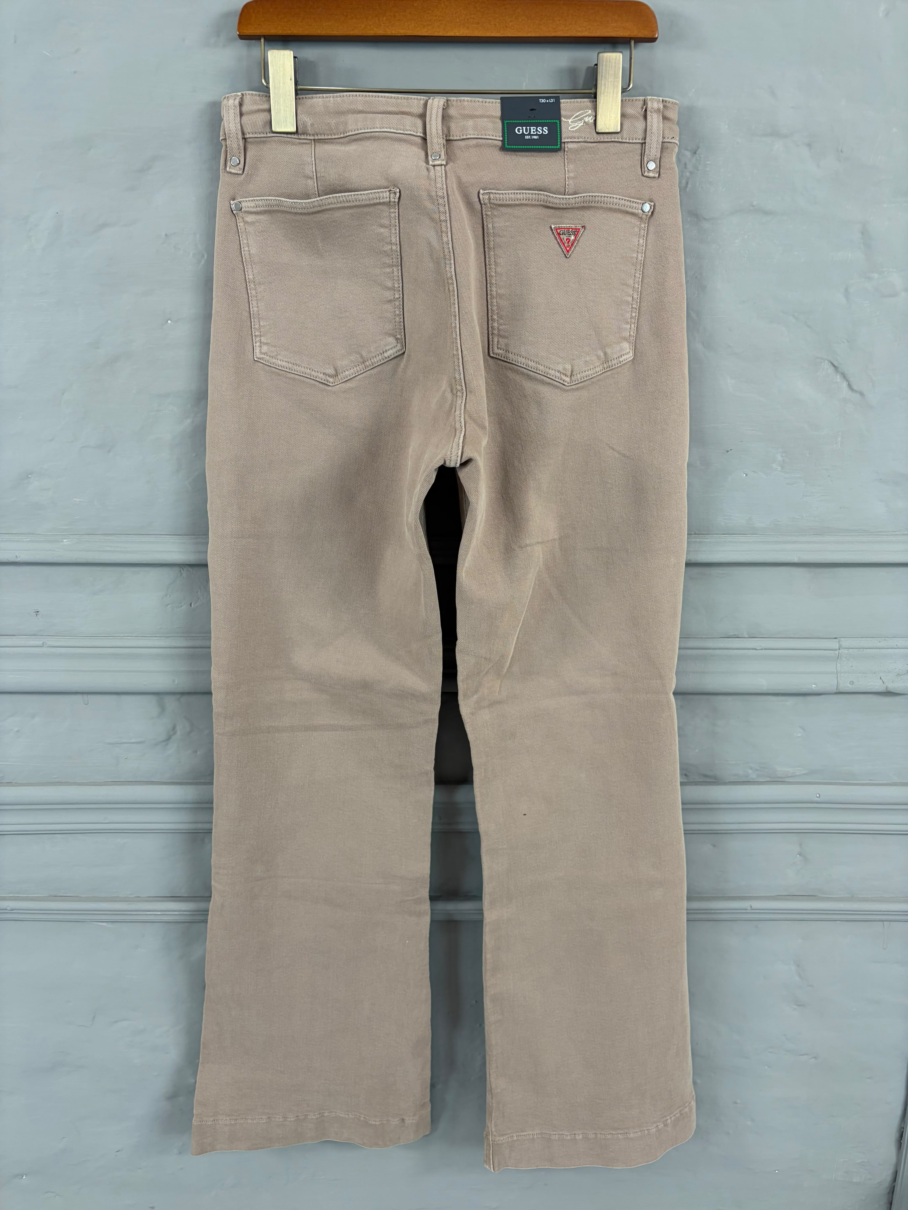 Taupe Straight-Fit Jeans