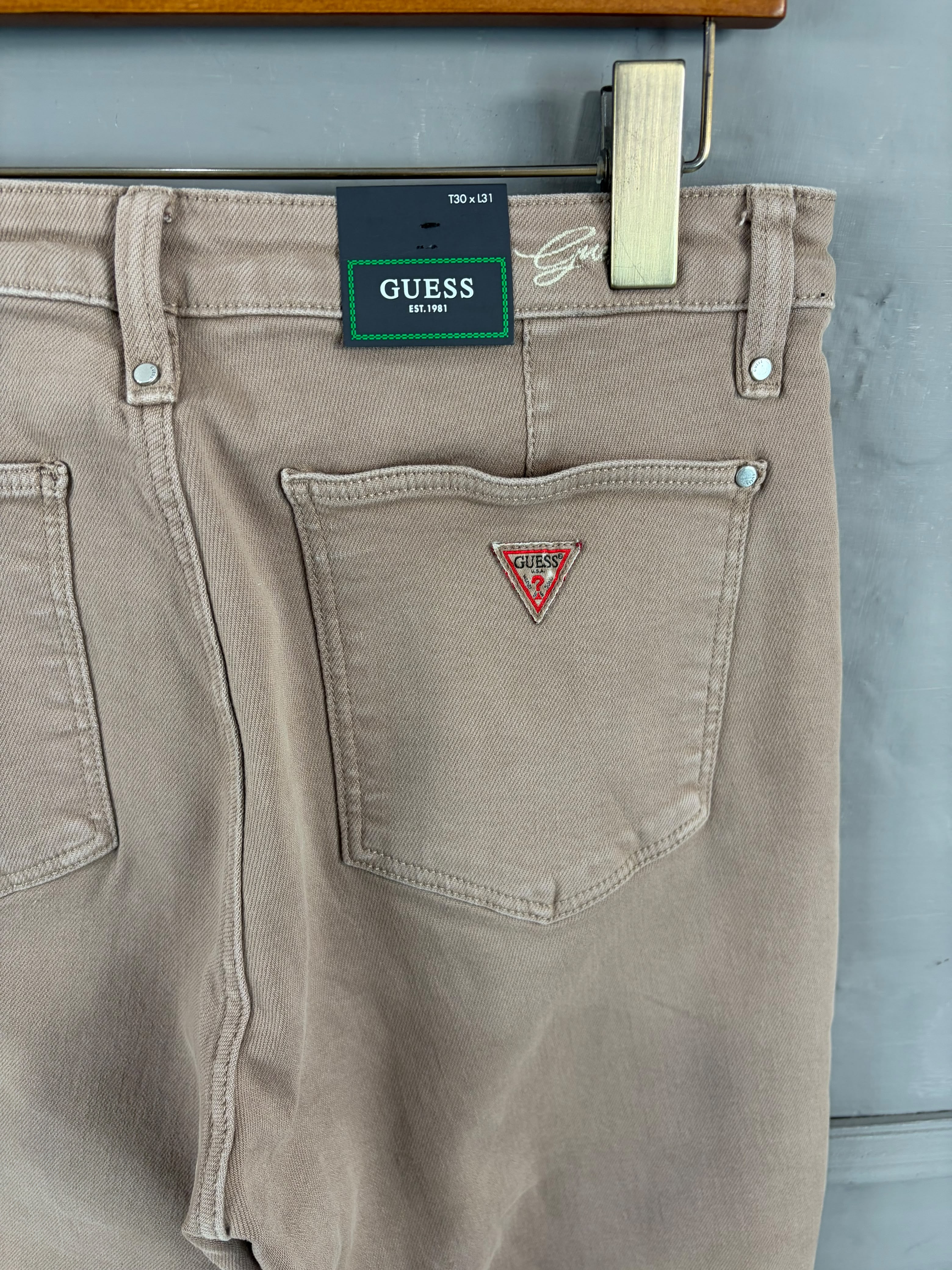 Taupe Straight-Fit Jeans