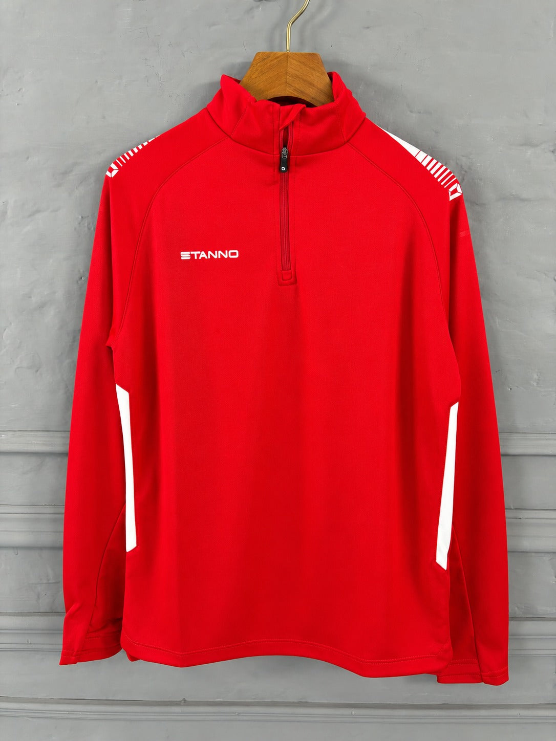 Boys Red Sporty Half-Zip Pullover