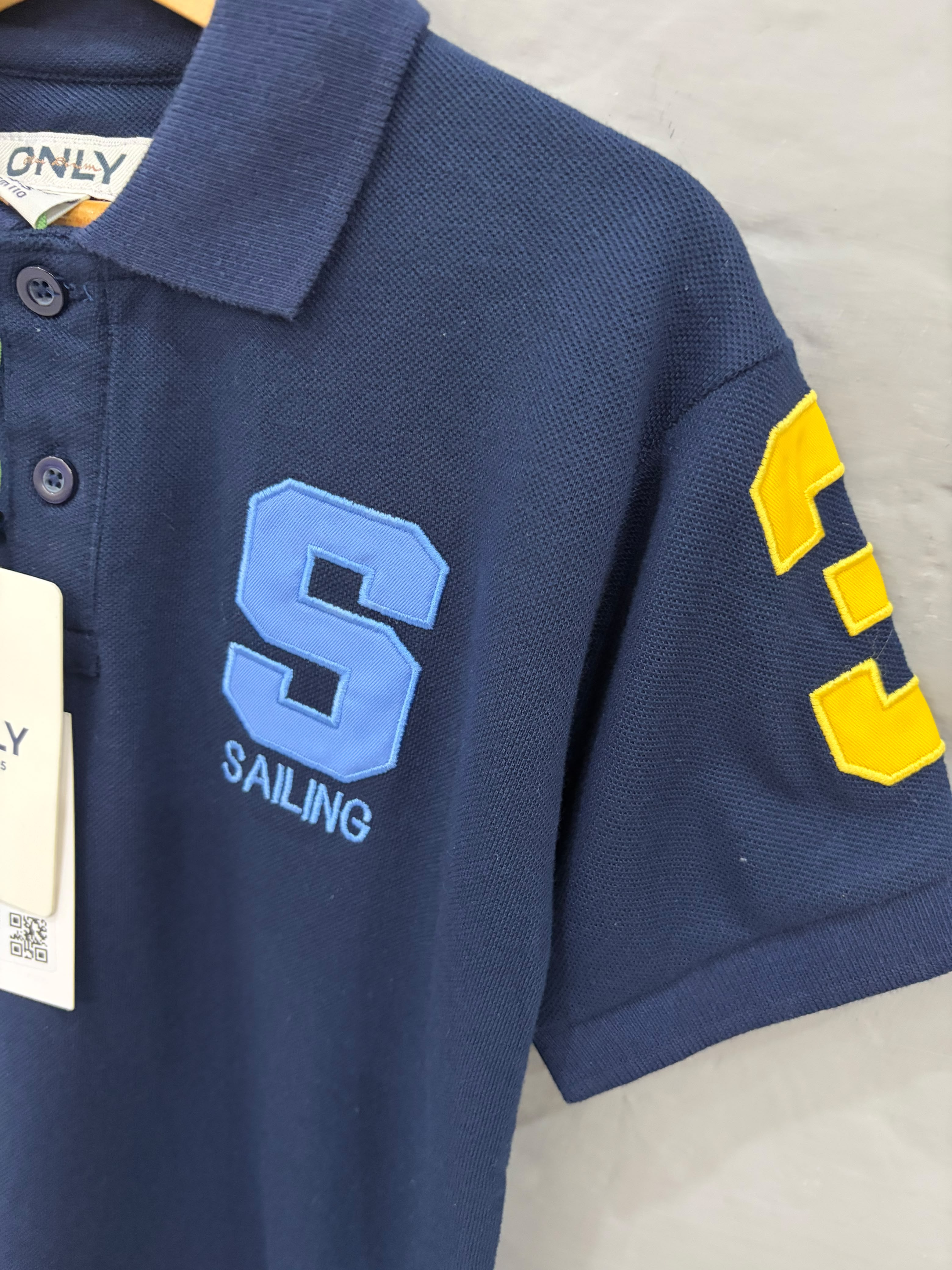 Boys Navy blue Graphic Polo Shirt