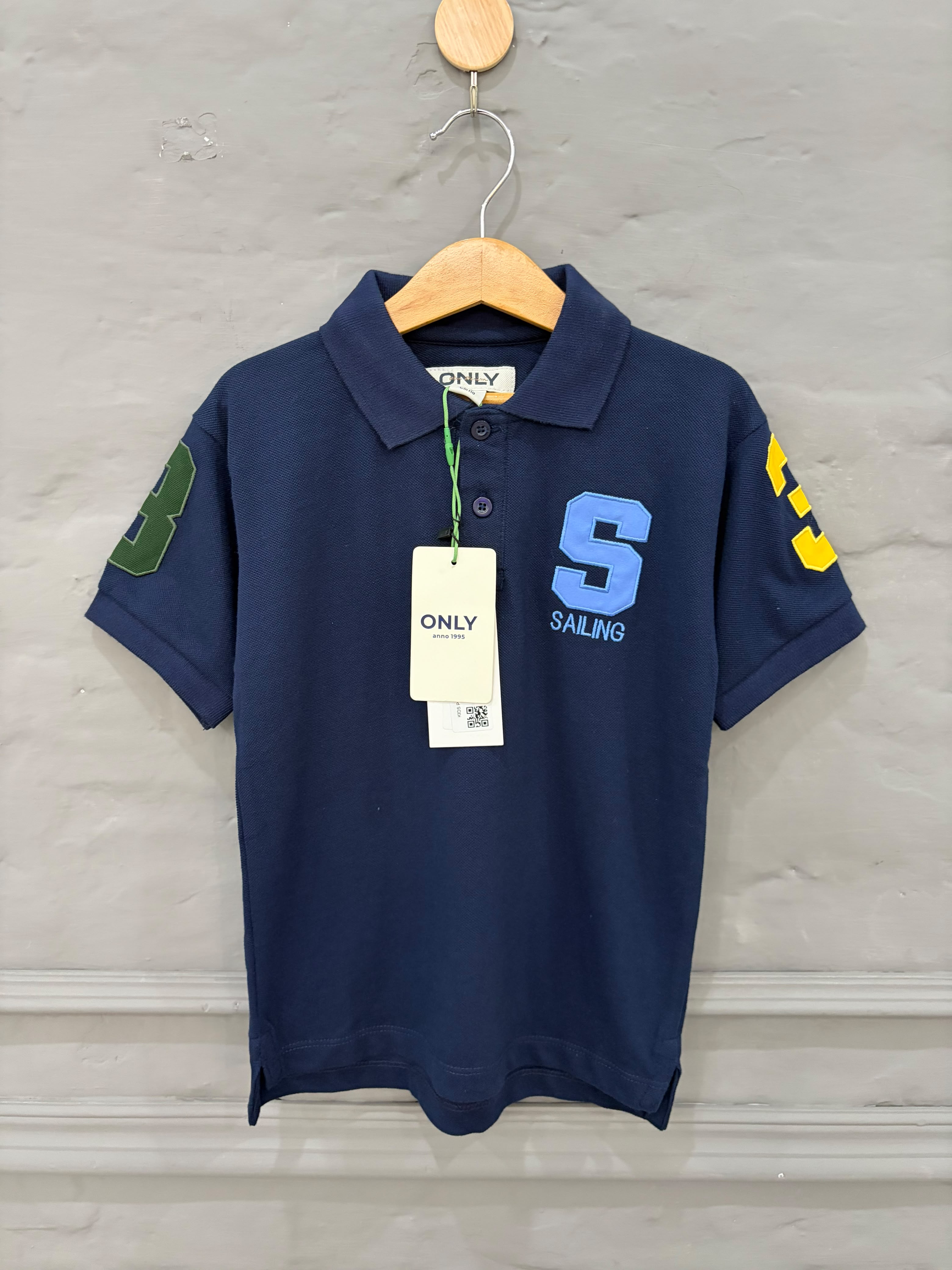 Boys Navy blue Graphic Polo Shirt