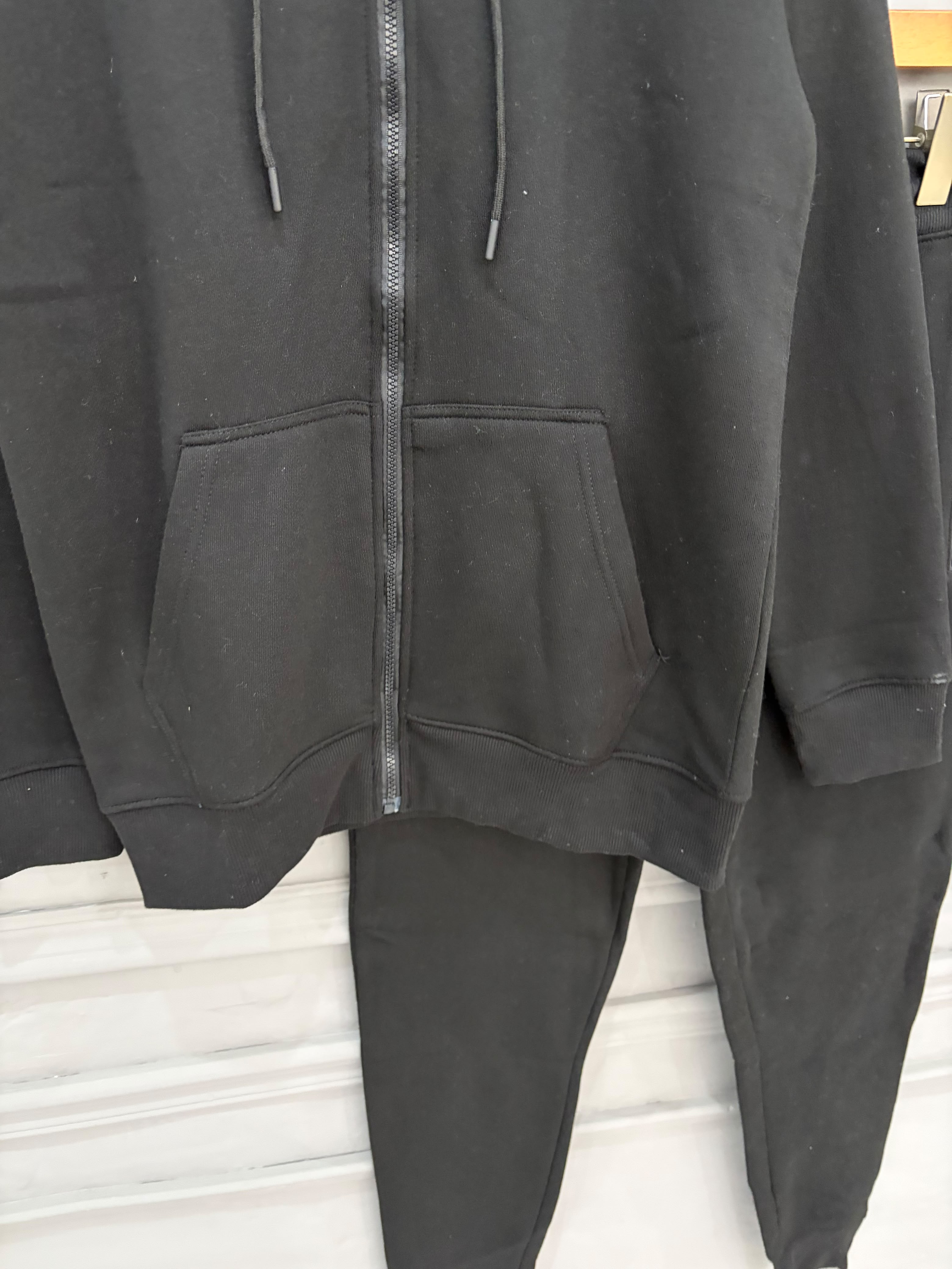 Men Black Zip-Up Tracksuit