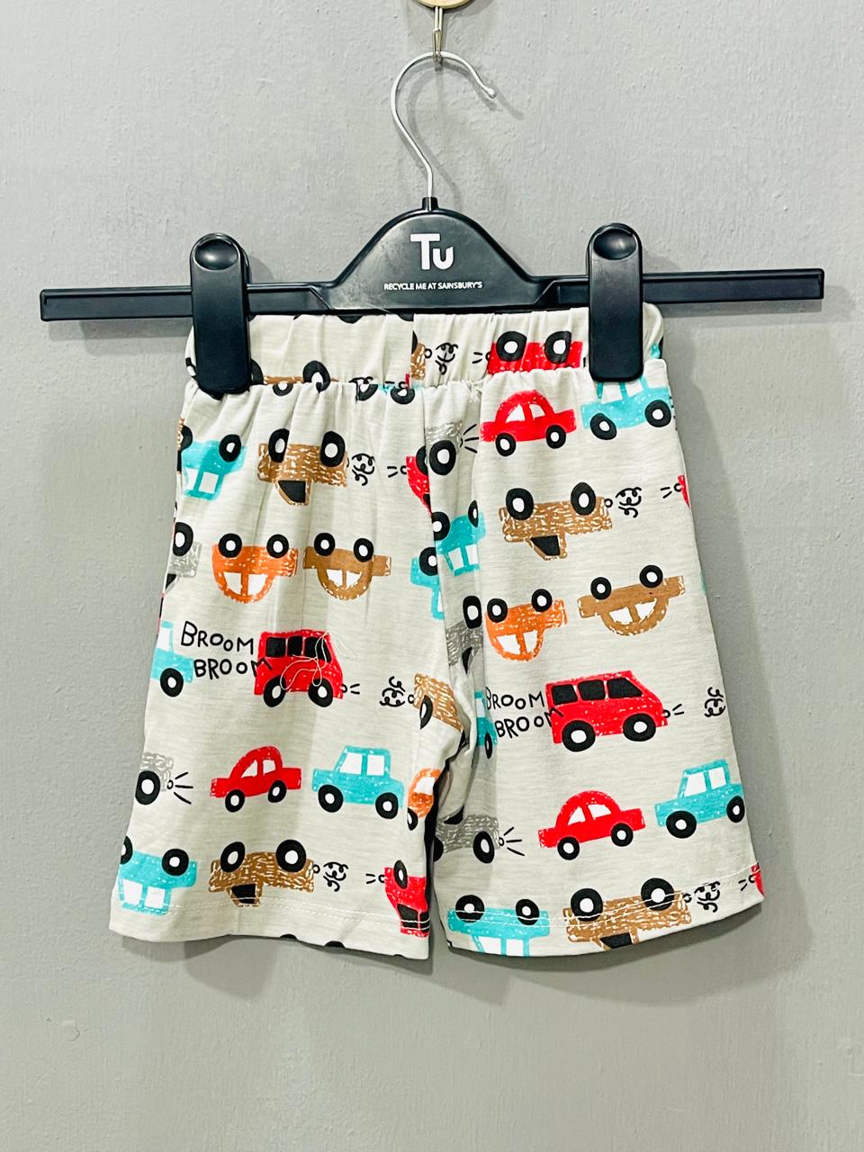 Grey With Car Print Boys Co-ord Set