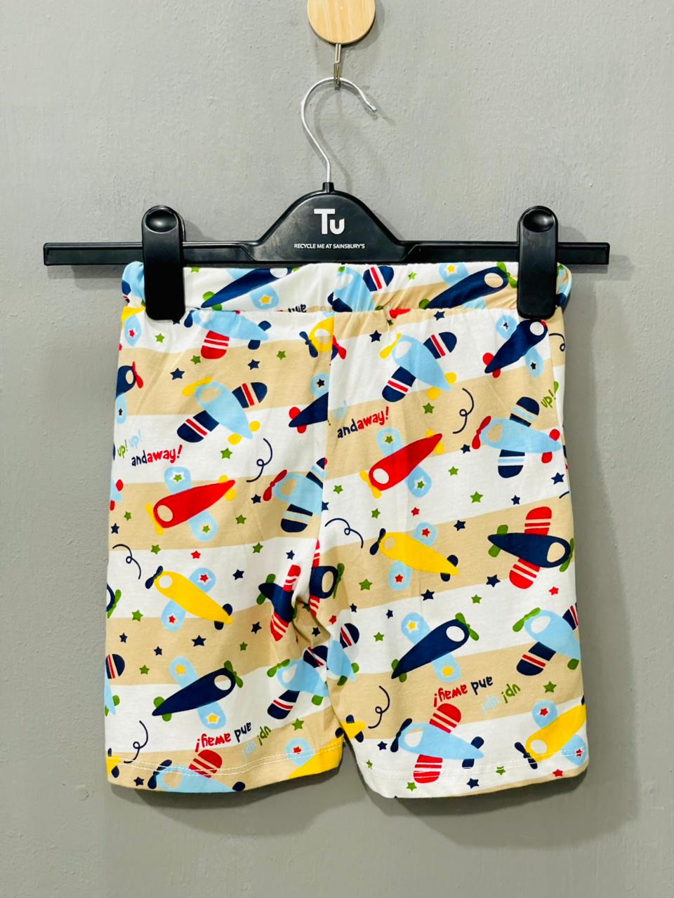 Beige Aeroplane Boys Co-ord Set