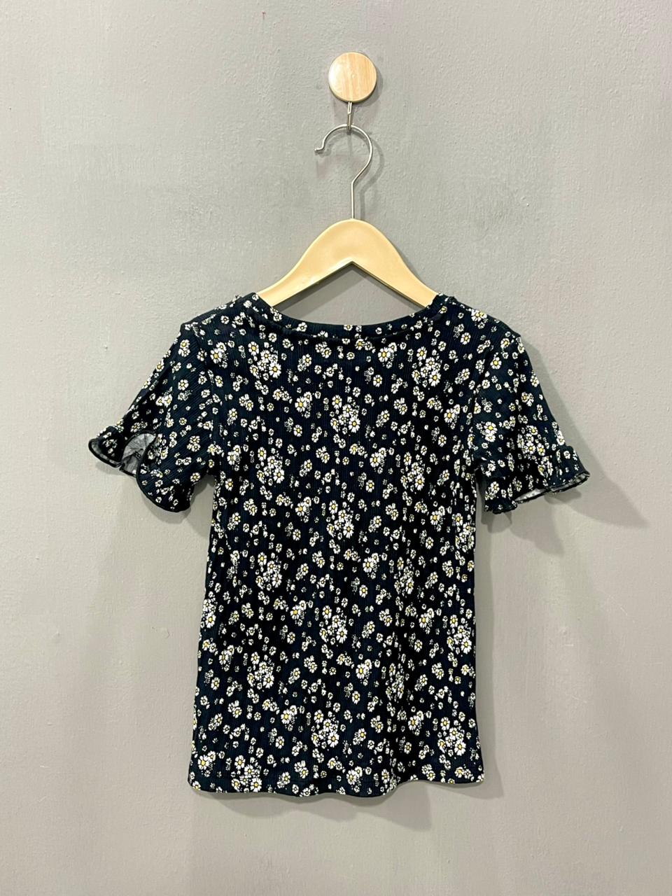 Black with white Blossom Girls Co-ord Sets