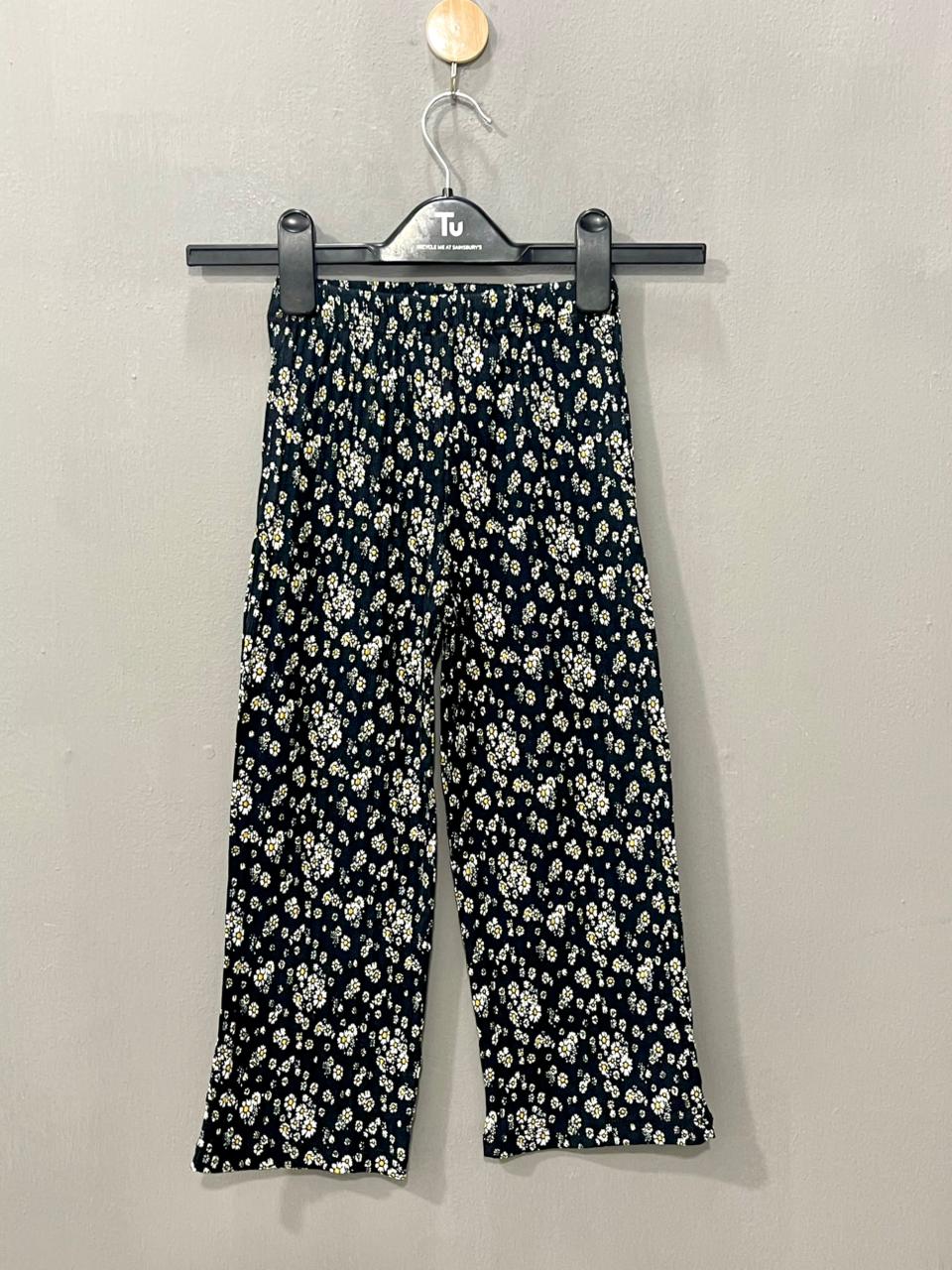 Black with white Blossom Girls Co-ord Sets