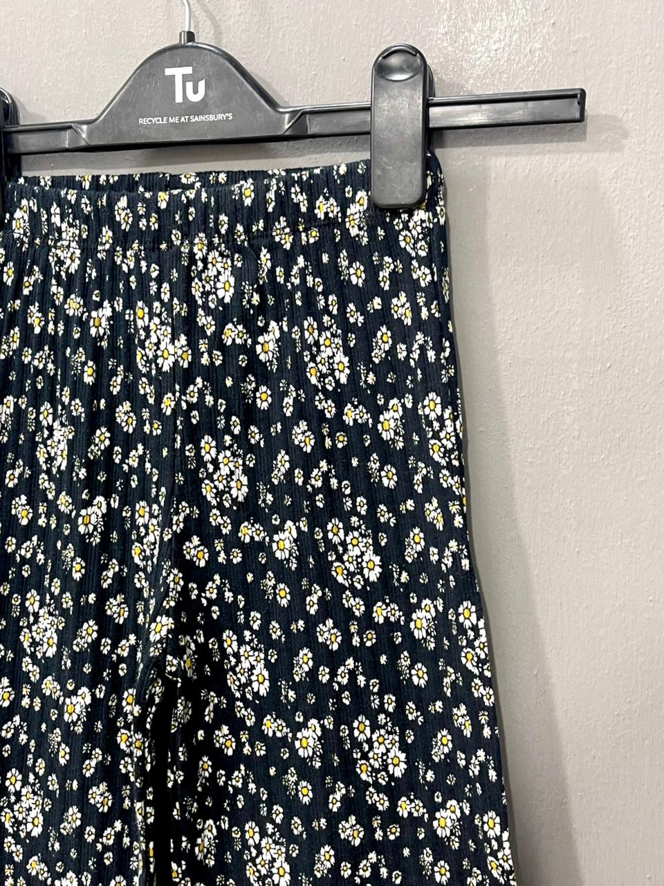Black with white Blossom Girls Co-ord Sets