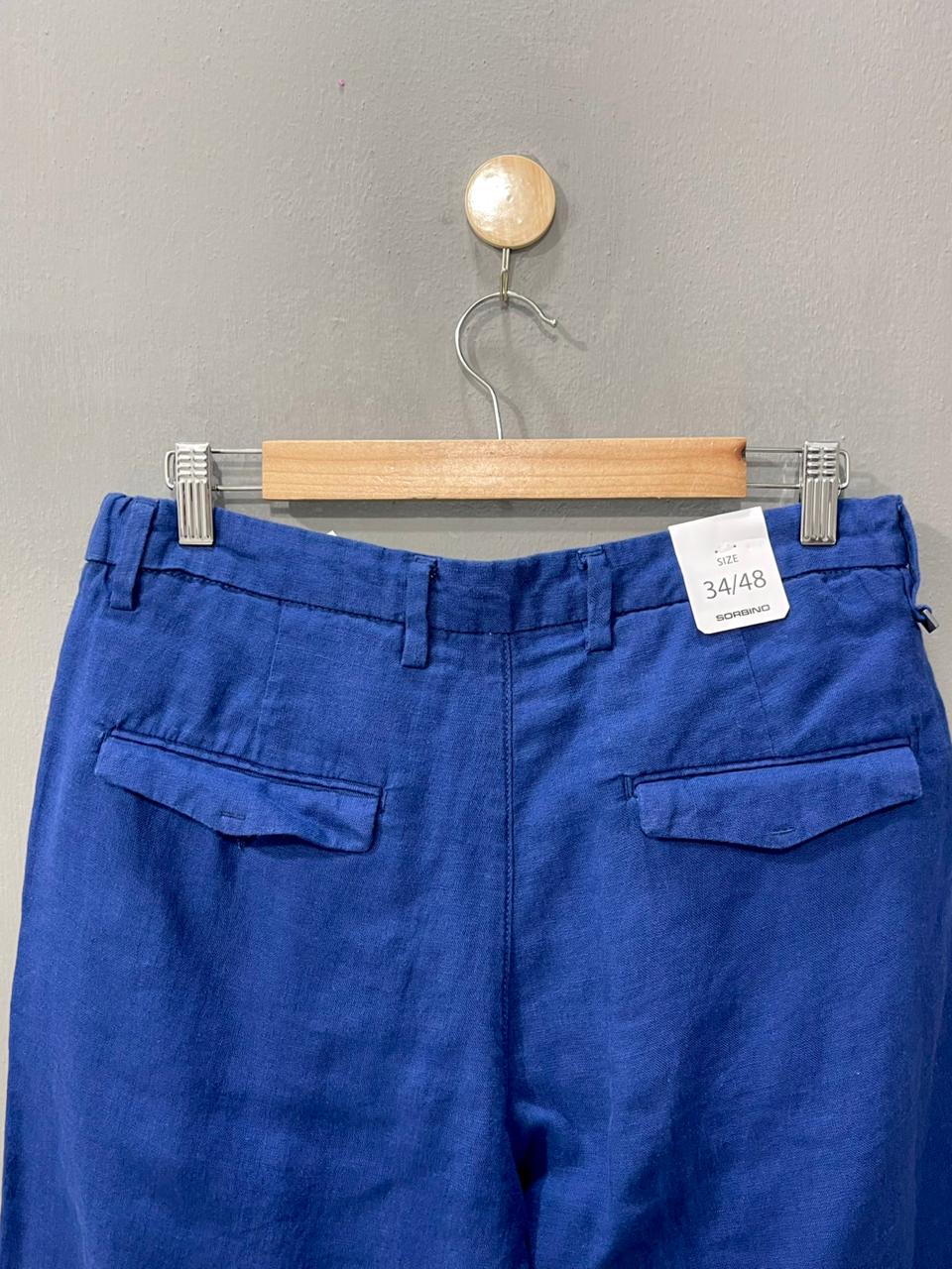 Men Dark blue linen pant